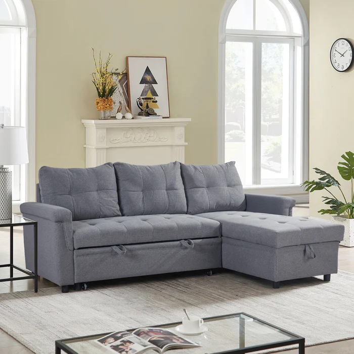 Murphy 3 Seater Sofa Bed with Storage - Dark Grey